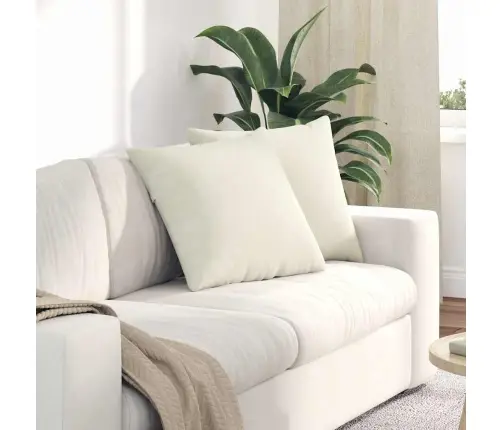 Dīvāna Spilveni 2 Pcs Krēmkrāsa 50 X 50 Cm Korduroja Audums Vidaxl