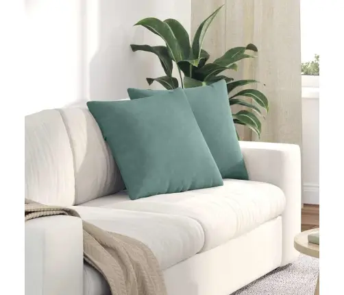 Dīvāna Spilveni 2 Pcs Jūras Zaļa 50 X 50 Cm Korduroja Audums Vidaxl