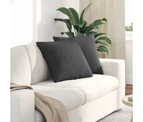 Dīvāna Spilveni 2 Pcs Tumši Pelēks 50 X 50 Cm Korduroja Audums Vidaxl