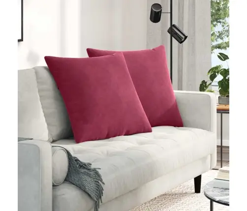 Dīvāna Spilveni 2 Pcs Vīna Sarkans 60 X 60 Cm Korduroja Audums Vidaxl