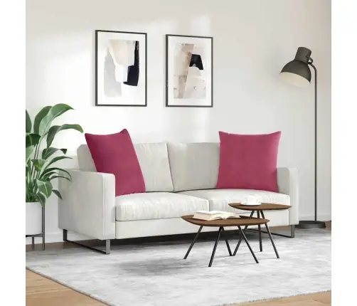 Dīvāna Spilveni 2 Pcs Vīna Sarkans 60 X 60 Cm Korduroja Audums Vidaxl