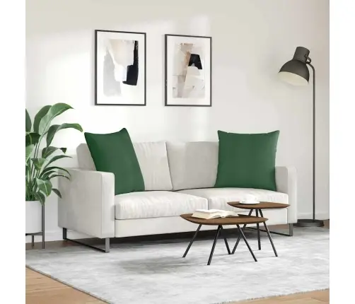 Dīvāna Spilveni 2 Pcs Tumši Zaļš 60 X 60 Cm Korduroja Audums Vidaxl