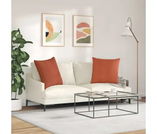 Dīvāna Spilveni 2 Pcs Sarkans Oranžs 60 X 60 Cm Vidaxl