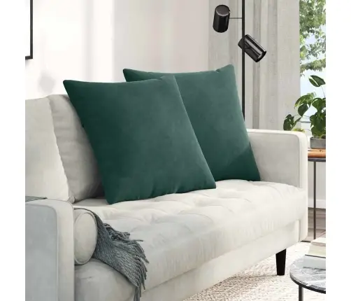 Sofa Pagalvės 2 Pcs Tamsiai Žalia 80 X 80 Cm Kordūrinis Audinys