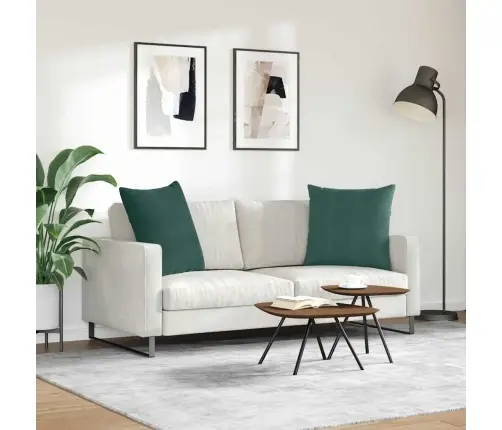 Sofa Pagalvės 2 Pcs Tamsiai Žalia 80 X 80 Cm Kordūrinis Audinys