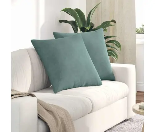 Sofa Pagalvės 2 Pcs Jūrinė Žalia 80 X 80 Cm Kordūrinis Audinys