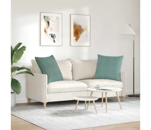 Sofa Pagalvės 2 Pcs Jūrinė Žalia 80 X 80 Cm Kordūrinis Audinys