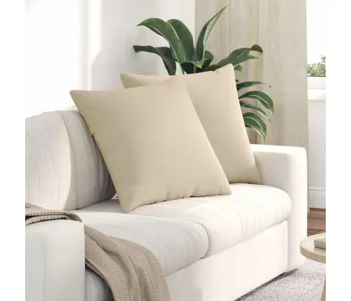 Sofa Pagalvės 2 Pcs Kreminė 80 X 80 Cm Audinys