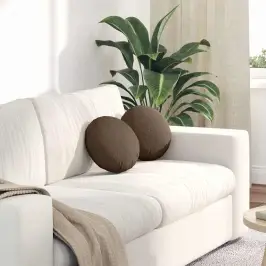 Sēdvietas Spilventiņi 2 Pcs Brūna Ø30 X 13 Cm Audums Vidaxl