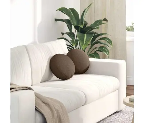 Sēdvietas Spilventiņi 2 Pcs Brūna Ø30 X 13 Cm Audums Vidaxl