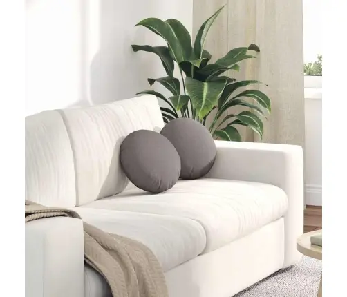 Sēdvietas Spilventiņi 2 Pcs Pelēkbrūna Ø30 X 13 Cm Audums Vidaxl