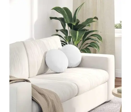 Sēdvietas Spilventiņi 2 Pcs Balts Ø30 X 13 Cm Audums Vidaxl