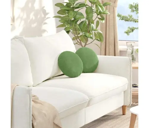 Sēdvietas Spilventiņi 2 Pcs Gaiši Zaļa Ø 40 X 13 Cm Samts Vidaxl