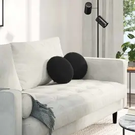 Sēdvietas Spilventiņi 2 Pcs Melna Ø 40 X 13 Cm Samts Vidaxl