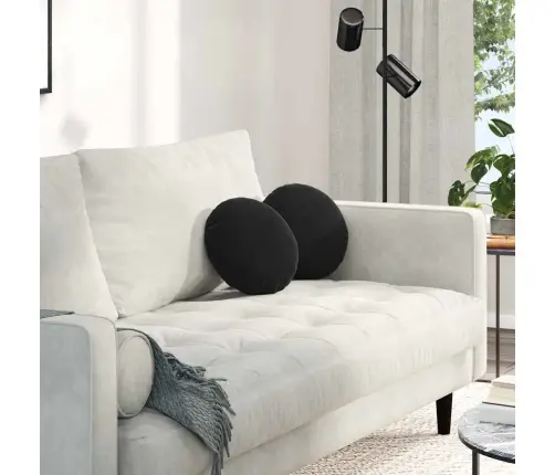 Sēdvietas Spilventiņi 2 Pcs Melna Ø 40 X 13 Cm Samts Vidaxl