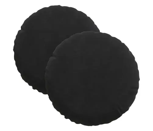 Sēdvietas Spilventiņi 2 Pcs Melna Ø 40 X 13 Cm Samts Vidaxl