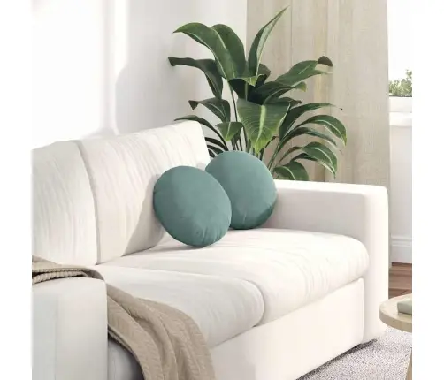 Sēdvietas Spilventiņi 2 Pcs Jūras Zaļa Ø 40 X 13 Cm Samts Vidaxl