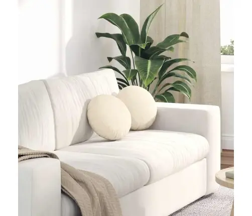 Sėdynių Pagalvėlės 2 Pcs Kreminė Ø 30 Cm Kordūrinis Audinys