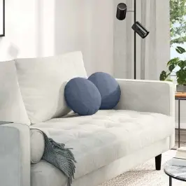 Sēdvietas Spilventiņi 2 Pcs Zila Ø 30 Cm Korduroja Audums Vidaxl