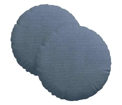 Sēdvietas Spilventiņi 2 Pcs Zila Ø 30 Cm Korduroja Audums Vidaxl