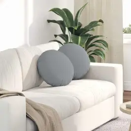 Sēdvietas Spilventiņi 2 Pcs Gaiši Pelēks Ø40 X 13 Cm Audums Vidaxl