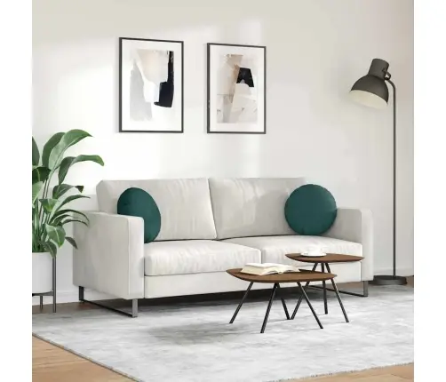 Sėdynių Pagalvėlės 2 Pcs Tamsiai Žalia Ø40 X 13 Cm Audinys