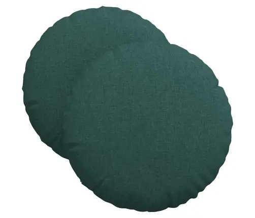 Sėdynių Pagalvėlės 2 Pcs Tamsiai Žalia Ø40 X 13 Cm Audinys