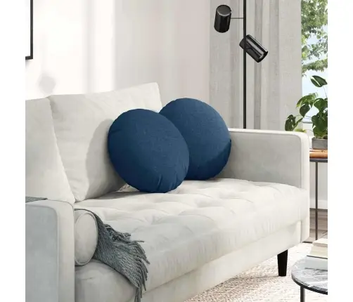 Istumispatjad 2 Pcs Sinine Ø40 X 13 Cm Kangas