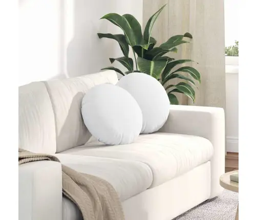 Sēdvietas Spilventiņi 2 Pcs Balts Ø40 X 13 Cm Audums Vidaxl