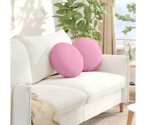 Sēdvietas Spilventiņi 2 Pcs Rozā Ø40 X 13 Cm Audums Vidaxl