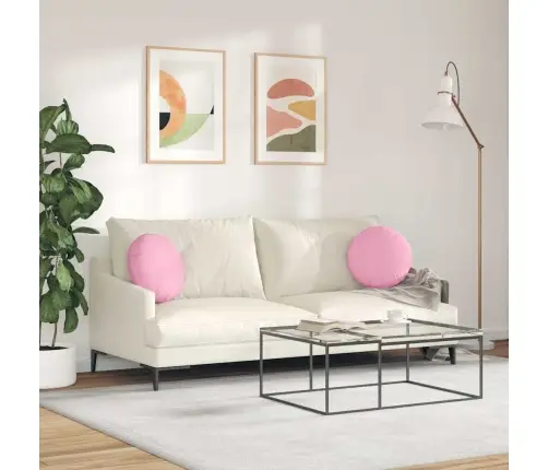 Sēdvietas Spilventiņi 2 Pcs Rozā Ø40 X 13 Cm Audums Vidaxl