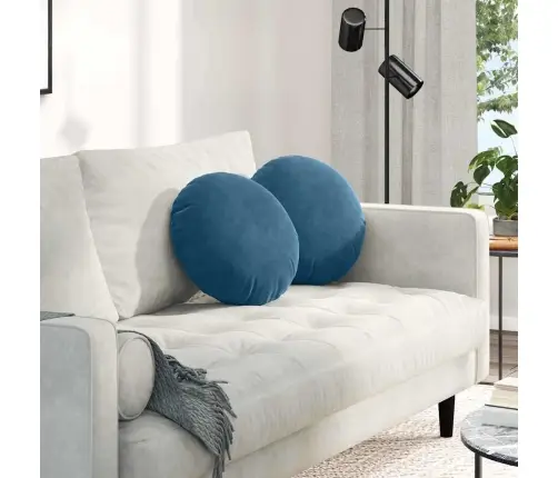 Istumispatjad 2 Pcs Sinine Ø 40 X 13 Cm Samet