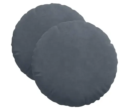 Sėdynių Pagalvėlės 2 Pcs Tamsiai Pilka Ø 40 X 13 Cm Aksomas