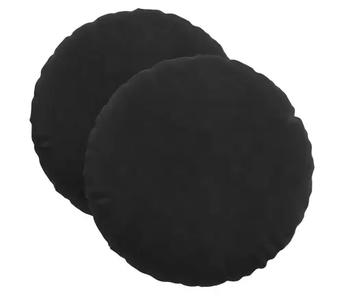 Sėdynių Pagalvėlės 2 Pcs Juoda Ø 40 X 13 Cm Aksomas