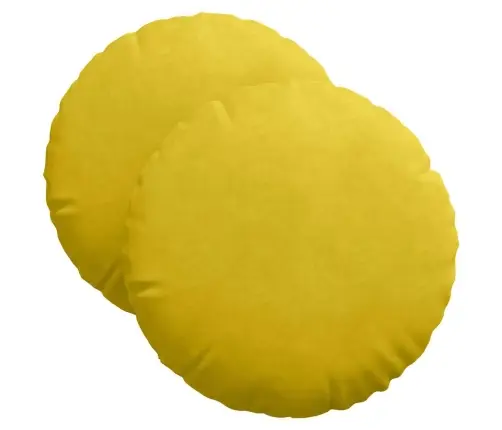 Istumispatjad 2 Pcs Kollane Ø 40 X 13 Cm Samet