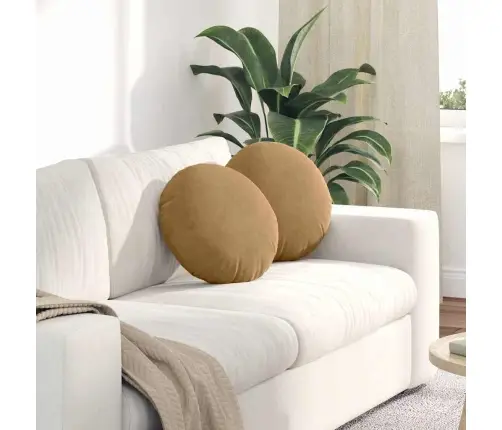 Istumispatjad 2 Pcs Pruun Ø 40 X 13 Cm Samet