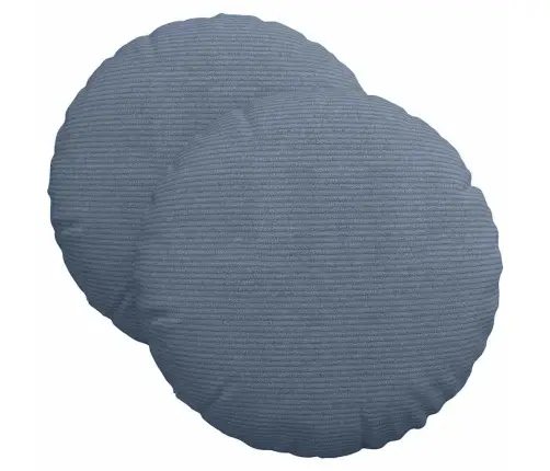 Sēdvietas Spilventiņi 2 Pcs Zila Ø 40 Cm Korduroja Audums Vidaxl