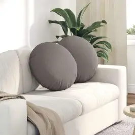 Sēdvietas Spilventiņi 2 Pcs Pelēkbrūna Ø50 X 19 Cm Audums Vidaxl