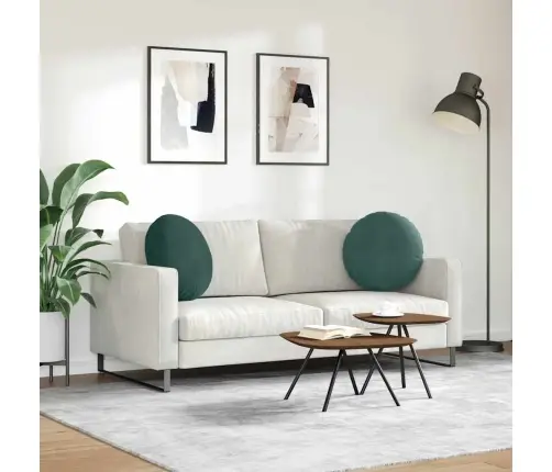 Sėdynių Pagalvėlės 2 Pcs Tamsiai Žalia Ø 40 X 13 Cm Aksomas