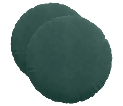 Sėdynių Pagalvėlės 2 Pcs Tamsiai Žalia Ø 40 X 13 Cm Aksomas