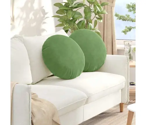 Sėdynių Pagalvėlės 2 Pcs Šviesiai Žalia Ø 40 X 13 Cm Aksomas