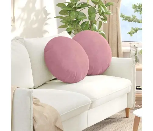 Sēdvietas Spilventiņi 2 Pcs Rozā Ø 40 X 13 Cm Samts Vidaxl