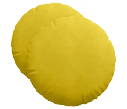 Sēdvietas Spilventiņi 2 Pcs Dzeltena Ø 40 X 13 Cm Samts Vidaxl