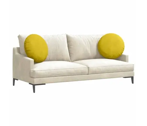 Sēdvietas Spilventiņi 2 Pcs Dzeltena Ø 40 X 13 Cm Samts Vidaxl