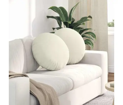 Istumispatjad 2 Pcs Cream Ø 40 X 13 Cm Samet