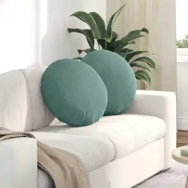 Sėdynių Pagalvėlės 2 Pcs Jūrinė Žalia Ø 40 X 13 Cm Aksomas