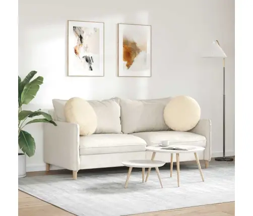 Sēdvietas Spilventiņi 2 Pcs Krēmkrāsa Ø 50 Cm Korduroja Audums Vidaxl