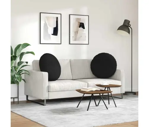 Sēdvietas Spilventiņi 2 Pcs Melna Ø60 X 21 Cm Audums Vidaxl