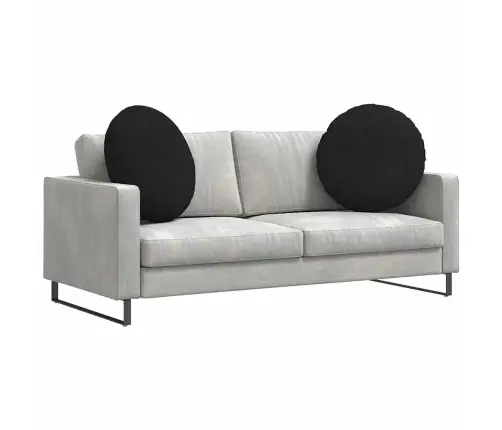 Sēdvietas Spilventiņi 2 Pcs Melna Ø60 X 21 Cm Audums Vidaxl