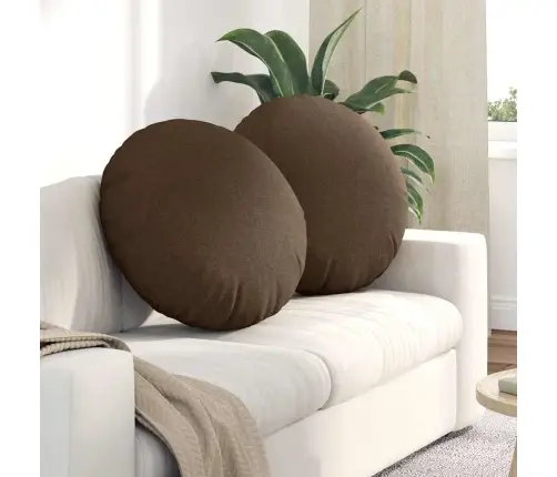 Sėdynių Pagalvėlės 2 Pcs Ruda Ø60 X 21 Cm Audinys